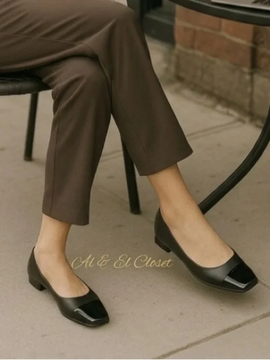 DV by Dolce Vita Malanie Toe Cap Ballet Flats Black Vegan Shoes Size 8 NWB - Picture 1 of 14